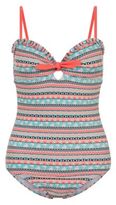 Thumbnail for your product : New Look Teens Coral and Blue Aztec Print Swimsuit