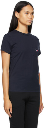 MAISON KITSUNÉ Navy Tricolor Fox Patch Pocket T-Shirt