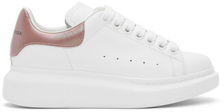 Alexander McQueen White & Pink Iridescent Oversized Sneakers