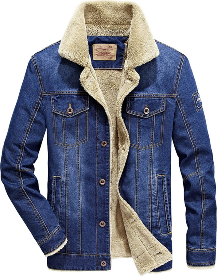 denim jacket with wool inside mens