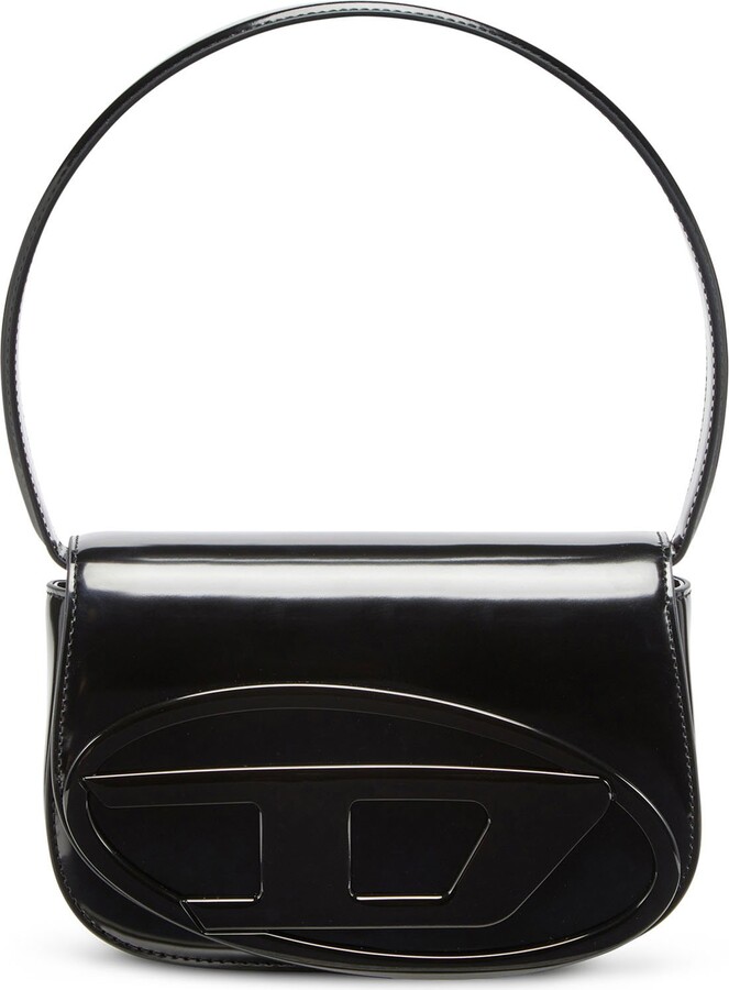 Diesel 1DR-Iconic shoulder bag in mirrored leather