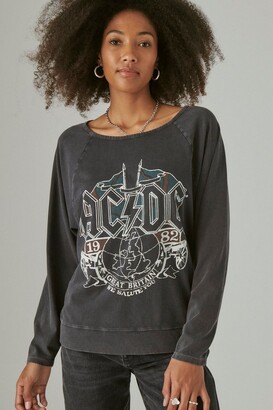 Lucky Brand Acdc Long Sleeve Graphic Crew - ShopStyle T-shirts