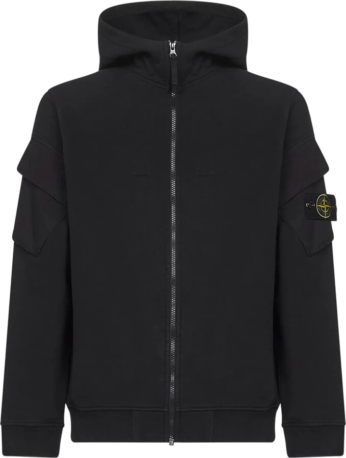 Stone Island Zip-Front Pocket-Detail Hoodie