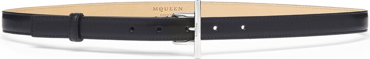 Alexander McQueen Leather T-Bar Belt