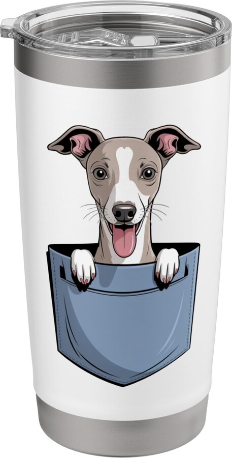 Funny Italian Greyhound in Pocket Dog Mom Dog Dad Cute Pocket Italian Greyhound Lover Iggy Dog Mom Stainless Steel Insulated Tumbler