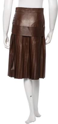 Givenchy Leather Pleated Skirt