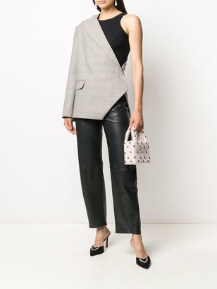 Loulou One Shoulder Checked Blazer