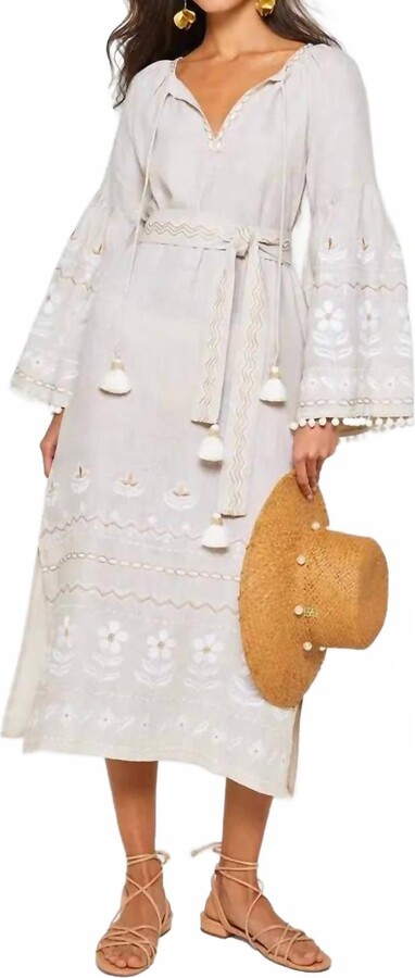 Bella Tu Adele Caftan Dress In Almond
