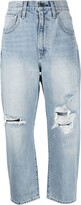 Ripped-Detail Cropped Jeans 