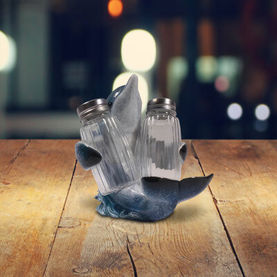 FC Design 5.50"W Blue Dolphin Salt & Pepper Shaker Holder