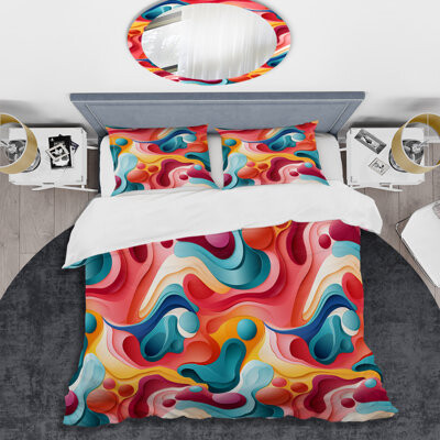 Design Art Colorful Popart Playful Mirage III - Pop Art Duvet Cover Set - Microfiber Polyester