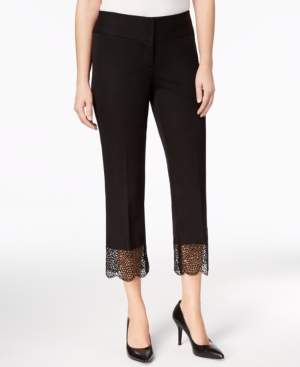 Alfani Lace-Hem Tummy-Control Ankle Pants, Created for Macy's