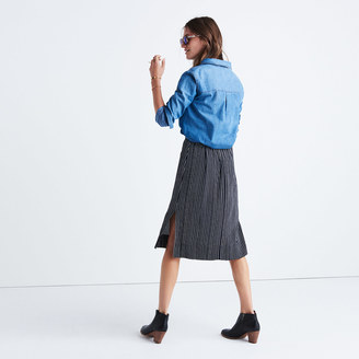 Madewell Striped Side-Slit Midi Skirt
