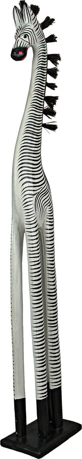 Zeckos 40 Inch Hand Carved Painted Wood Zebra Sculpture Statue 40 X  7.25 X 4.5 inches ShopStyle Artwork