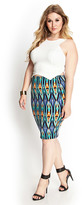 Thumbnail for your product : Forever 21 FOREVER 21+ Abstract Knee-Length Skirt