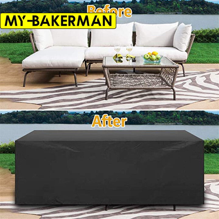 62 Size High Quality Outdoor Patio Waterproof Covers For Furniture Table Sofa Cover 210D Oxford Cloth Black Dust Cover
