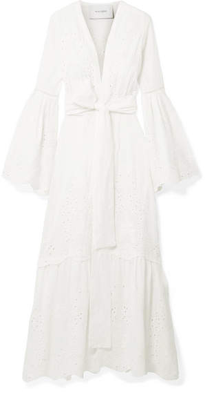 we are LEONE - Broderie Anglaise Cotton Maxi Dress - Ivory