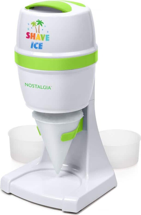 Nostalgia 50 W 8 oz. White Snow Cone Maker with Stainless Steel Blades