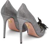 Thumbnail for your product : Aquazzura Poison 105 Glittered Leather Pumps - Womens - Black Multi