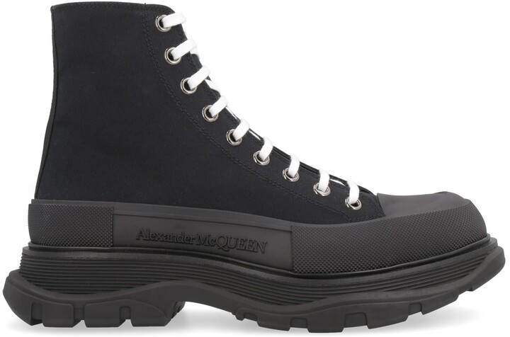 alexander mcqueen lace up boots