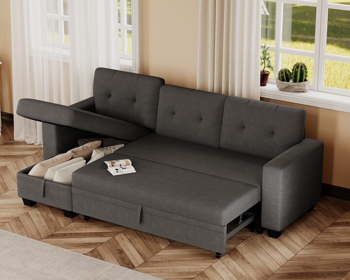 Shahoo Sofa Bed Reversible Convertible Sleeper Pull Out Couches with