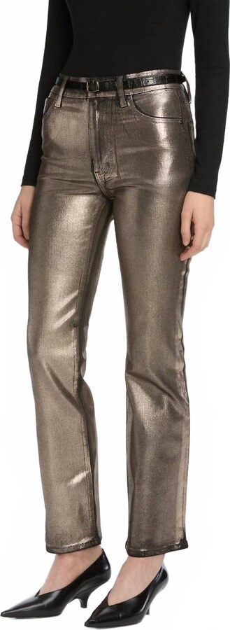 Frame Bootcut Reboot Coated Pants In Champagne Coated