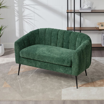 Latitude Run 50.2'' Wide Upholstered Chenille Mini Loveseat Accent Couch