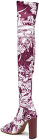 Thumbnail for your product : Neous Restrepia Leather-trimmed Printed Stretch-jersey Over-the-knee Boots