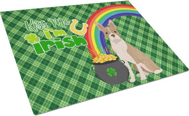 EvoNet St. Patrick's Day Glass Cutting Board - Large Tempered Glass Serving & Chopping Board With Non-slip Feet