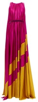Thumbnail for your product : Roksanda Maluka Contrast-panel Silk-satin Gown - Pink Multi