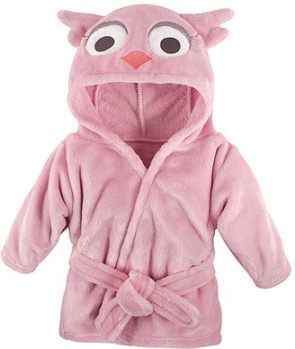 Hudson Baby Pink Owl Hooded Bathrobe - Infant