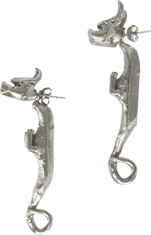 Raxada Cuélebres Earrings Silver