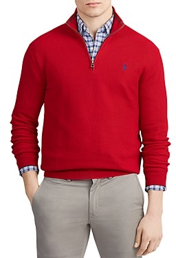mens red quarter zip sweater