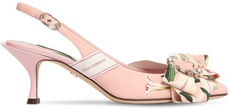 Dolce & Gabbana 60mm Lory Flower Cady Sling Back Sandals