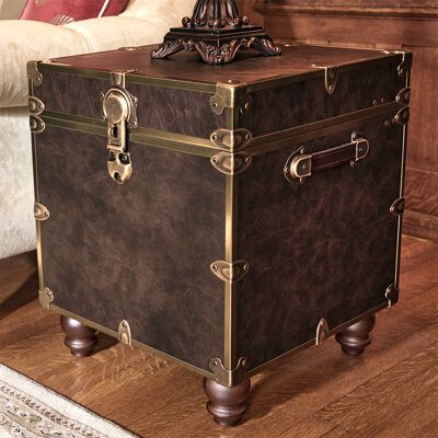 Rhino Trunk and Case Rhino Luxury Faux Leather End Table - Bunn Feet