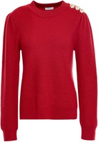 Thumbnail for your product : Claudie Pierlot Button-embellished Ribbed Wool-blend Sweater