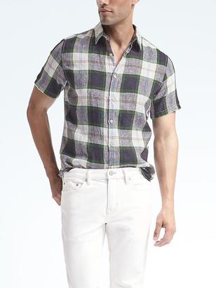 Banana Republic Camden Standard-Fit Short-Sleeve Plaid Linen Shirt