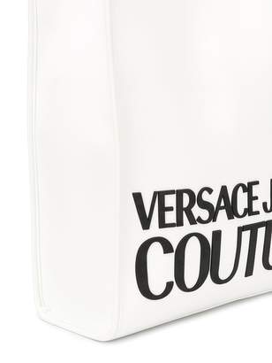 Versace Logo Print Magnetic Closure Tote Bag