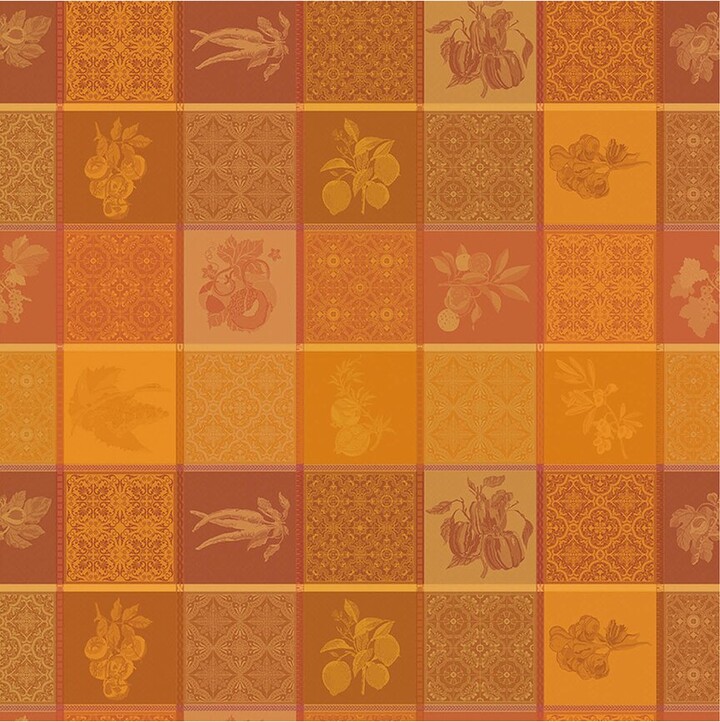 Garnier Thiebaut Mille Tutti Frutti Ocre Round French Tablecloth