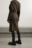 Thumbnail for your product : Proenza Schouler One-shoulder Ribbed-knit Midi Dress - Brown