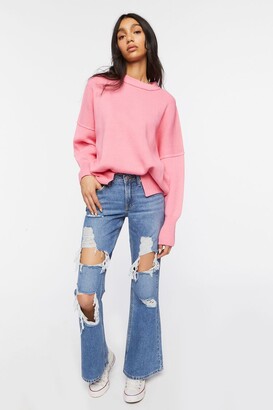 Forever 21 Distressed Flare Jeans