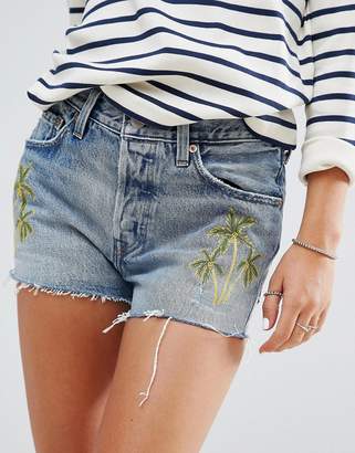 Levi's Levis 501 High Waisted Short With Embroidery