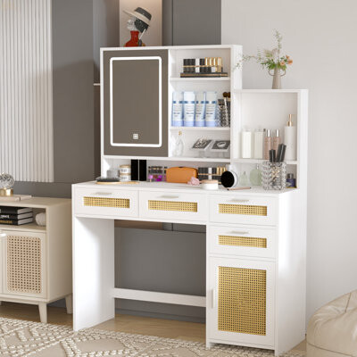 Ivy Bronx Makeup Vanity With Lights In 3 Colors Bedroom Vanity