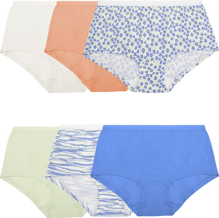 Fruit of the Loom Women’s Cotton Boyshort Underwear, 6-Pack
