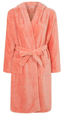 George Coral Fleece Carved Chevron Dressing Gown