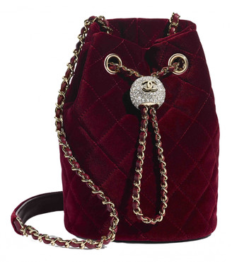 burgundy velvet handbag