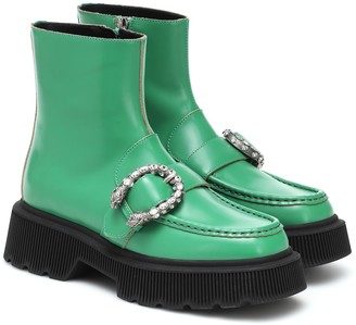 Gucci Embellished leather ankle boots