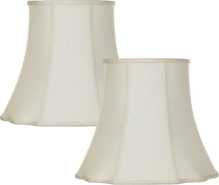 Imperial Shade Set of 2 Creme Medium Cut Corner Lamp Shades 10" Top x