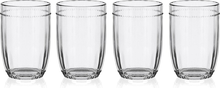 Fitz and Floyd Beaded Highball Glasses - Set of 4