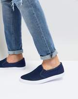 Thumbnail for your product : ASOS DESIGN Slip On Sneakers In Navy Mesh